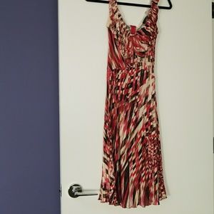 Just Cavali red brown white dress petite